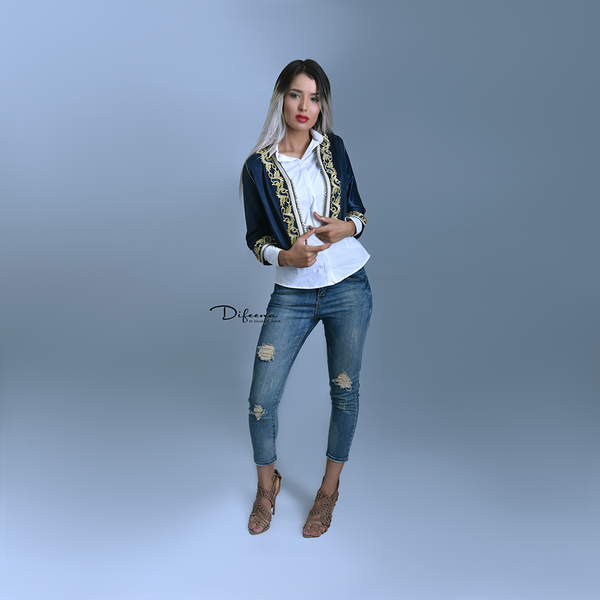 Moroccan Handmade Blue Jacket