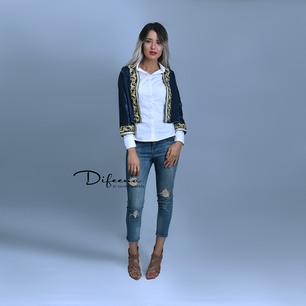 Moroccan Handmade Blue Jacket
