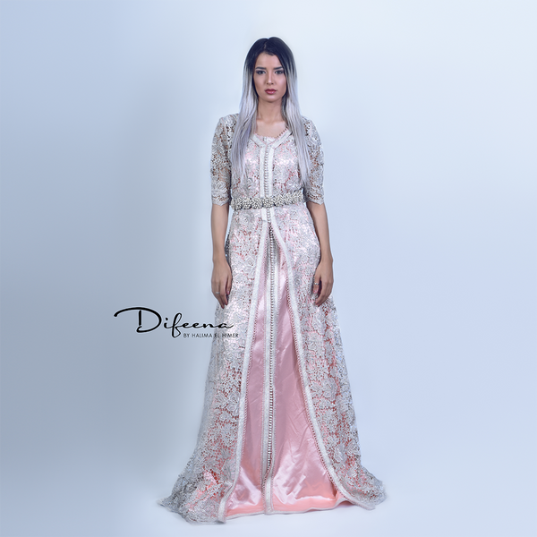 Moroccan Handmade Silver Lace Takchita