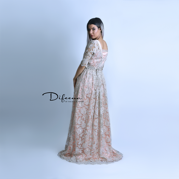 Moroccan Handmade Silver Lace Takchita