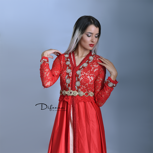 Moroccan Handmade Red Takchita