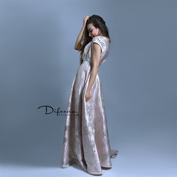 Moroccan Handmade Silver Pink Kaftan