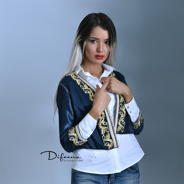 Moroccan Handmade Blue Jacket